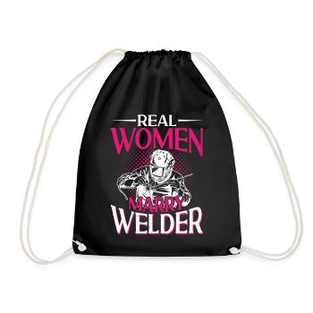 Welder Welding Wife Marriage - Turnbeutel - Schwarz - Vorne