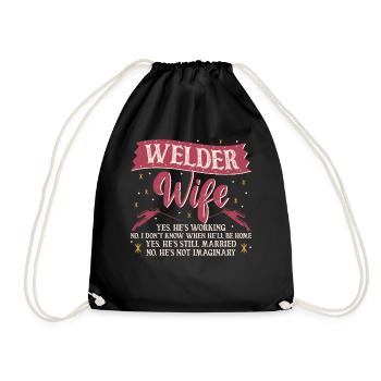 Welder Welding Wife Welder Wife - Turnbeutel - Schwarz - Vorne