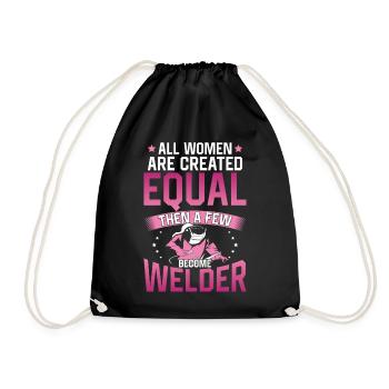 Welder Welding Female Welder All - Turnbeutel - Schwarz - Vorne