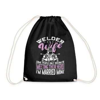 Welder Welding Marriage Wedding - Turnbeutel - Schwarz - Vorne