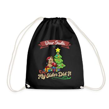 Cher Père Noël Ma sœur l’a fait frères et sœurs Noël - Sac de sport léger - noir - Devant