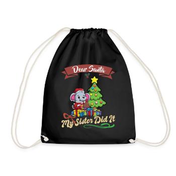Cher Père Noël Ma sœur l’a fait frères et sœurs Noël - Sac de sport léger - noir - Devant