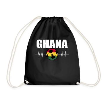 Ghana Fußball - Turnbeutel - Schwarz - Vorne