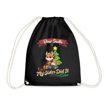 Cher Père Noël Ma sœur l’a fait frères et sœurs Noël - Sac de sport léger - noir - Devant