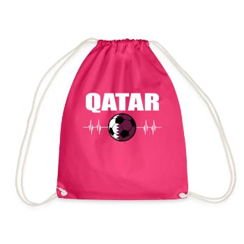 Qatar Football - Drawstring Bag - fuchsia - Front