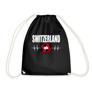 Schweiz Fußball - Turnbeutel - Schwarz - Vorne