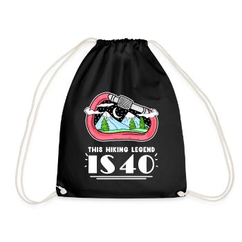 Wandern 40. Geburtstag Wanderer 40 Jahre alt - Turnbeutel - Schwarz - Vorne