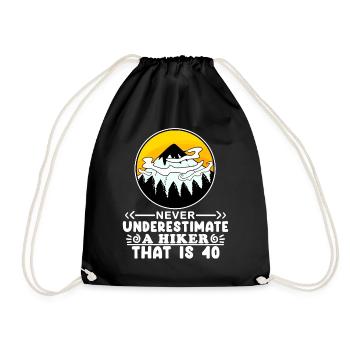 Wandern 40 Jahre alt - Turnbeutel - Schwarz - Vorne