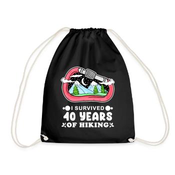 Hiking 40th birthday Hiker 40 years - Drawstring Bag - black - Front