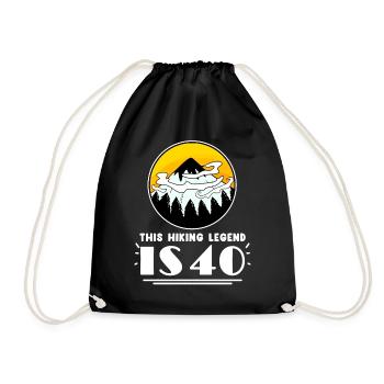 Wandern 40. Geburtstag Wanderer 40 Jahre alt - Turnbeutel - Schwarz - Vorne