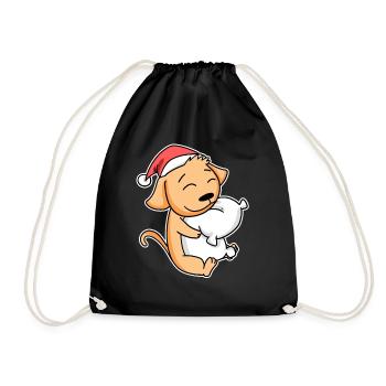 Noël Chien Propriétaires de chiens endormis Noël - Sac de sport léger - noir - Devant