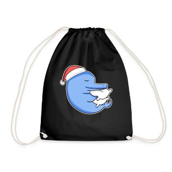 Dolphin Christmas Sleep Sleep Sleep Sleep - Drawstring Bag - black - Front