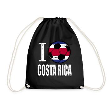 Costa Rica Soccer - Drawstring Bag - black - Front