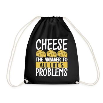 Cheese lovers Gouda cheese - Drawstring Bag - black - Front