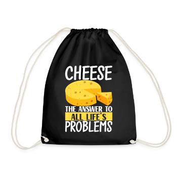 Cheese lovers Gouda cheese - Drawstring Bag - black - Front