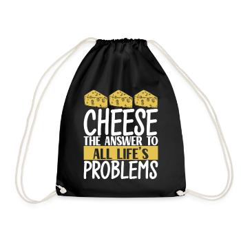 Cheese lovers Gouda cheese - Drawstring Bag - black - Front