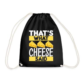 Cheese lovers Gouda cheese - Drawstring Bag - black - Front