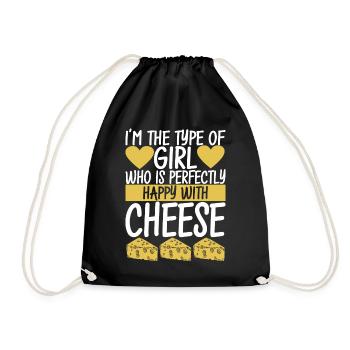 Cheese lovers Gouda cheese - Drawstring Bag - black - Front