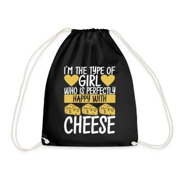 Cheese lovers Gouda cheese - Drawstring Bag - black - Front