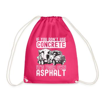 Construction workers Craftsmen Concrete workers - Drawstring Bag - fuchsia - Front