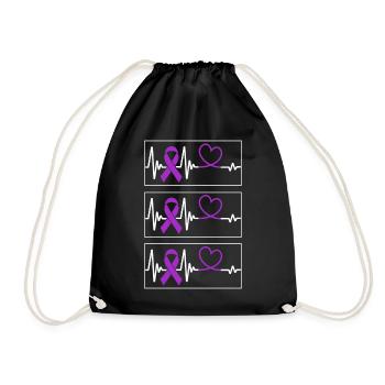 Chemise de sensibilisation à la violence familiale, battement de cœur - Sac de sport léger - noir - Devant