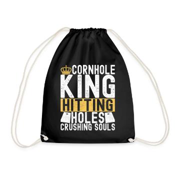 Cornhole Player Cornhole Board - Drawstring Bag - black - Front