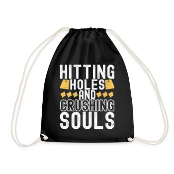 Cornhole Player Cornhole Board - Drawstring Bag - black - Front