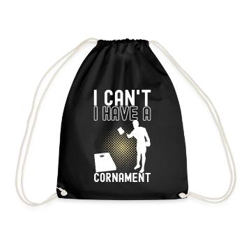 Cornhole Player Cornhole Board - Drawstring Bag - black - Front