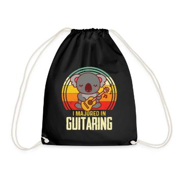 Guitar playing Nice guitarist Rock guitar musician - Drawstring Bag - black - Front