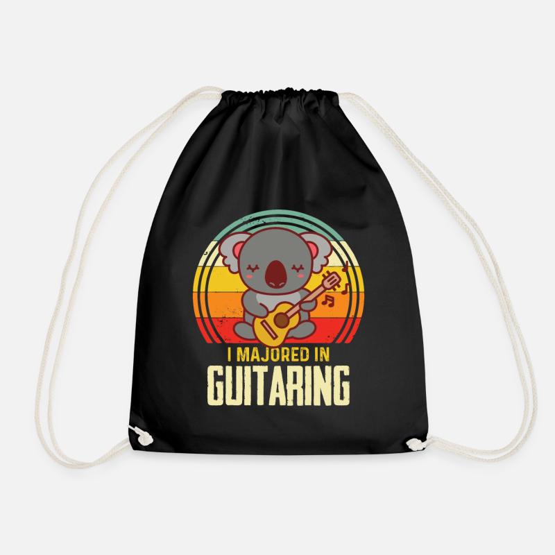 Guitar playing Nice guitarist Rock guitar musician - Drawstring Bag - black