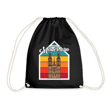 Matterhorn Schweiz Zermatt Alpen Souvenir Skiberg - Turnbeutel - Schwarz - Vorne