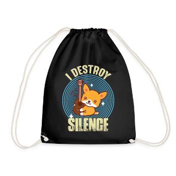 Guitar Destroy Silence Netter Fox-Gitarrist Rockgi - Turnbeutel - Schwarz - Vorne