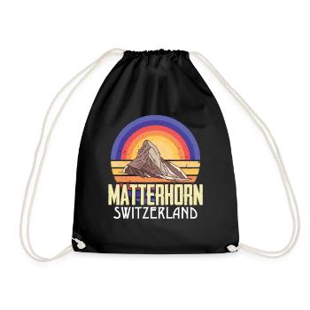 Alpes Suisse Cervin souvenir ski montagne - Sac de sport léger - noir - Devant
