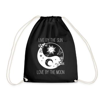 Moon Love Sun Sunshine Moon Phase Sunrise - Drawstring Bag - black - Front
