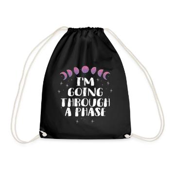 Moonphase phases of the moon moonlight - Drawstring Bag - black - Front