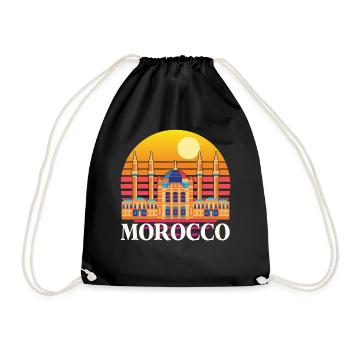 Marokko Tempel Afrika Gibraltar Marokkaner Strand - Turnbeutel - Schwarz - Vorne