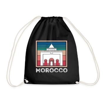 Souvenir Marokko Skyline Afrika Gibraltar Marokkan - Turnbeutel - Schwarz - Vorne