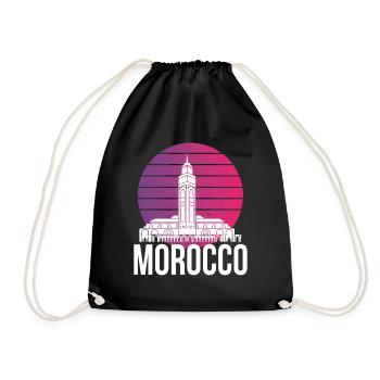 Moroccan City Morocco Skyline Africa Gibraltar - Drawstring Bag - black - Front