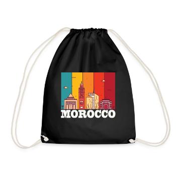 Maroc Skyline Afrique Souvenir Marocain Gibralt - Sac de sport léger - noir - Devant