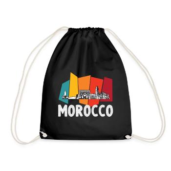 Rétro Maroc Skyline Afrique Souvenir Marocain G - Sac de sport léger - noir - Devant