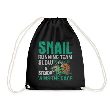 Snail Running Team Funny Snail Runner - Drawstring Bag - black - Front