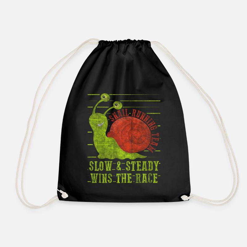 Snail Running Team Funny Snail Runner - Drawstring Bag - black