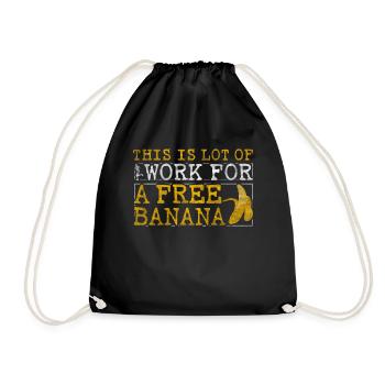Lot Of Work For Free Banana Marathon Runner - Drawstring Bag - black - Front