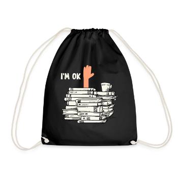 Read books - Drawstring Bag - black - Front