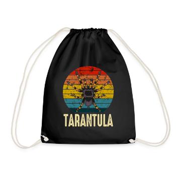 Retro Tarantel Besitzer Haustier Spinne - Turnbeutel - Schwarz - Vorne