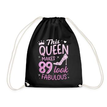 Cette reine fait 89 look Fabuleux 89e anniversaire - Sac de sport léger - noir - Devant