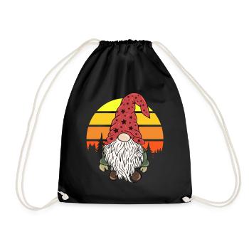 Weihnachtszwerg Gnome Vintage - Turnbeutel - Schwarz - Vorne