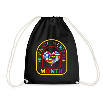 National Hispanic Heritage Month Shirt, Hispanic - Drawstring Bag - black - Front