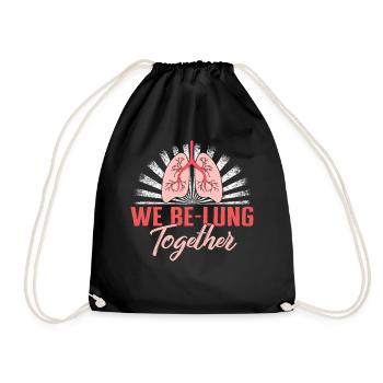 Atemtherapeuten-Shirt, We Be Lung Together - Turnbeutel - Schwarz - Vorne