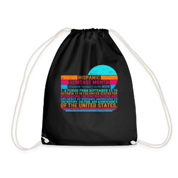 Chemise du Mois national du patrimoine hispanique, hispanique - Sac de sport léger - noir - Devant